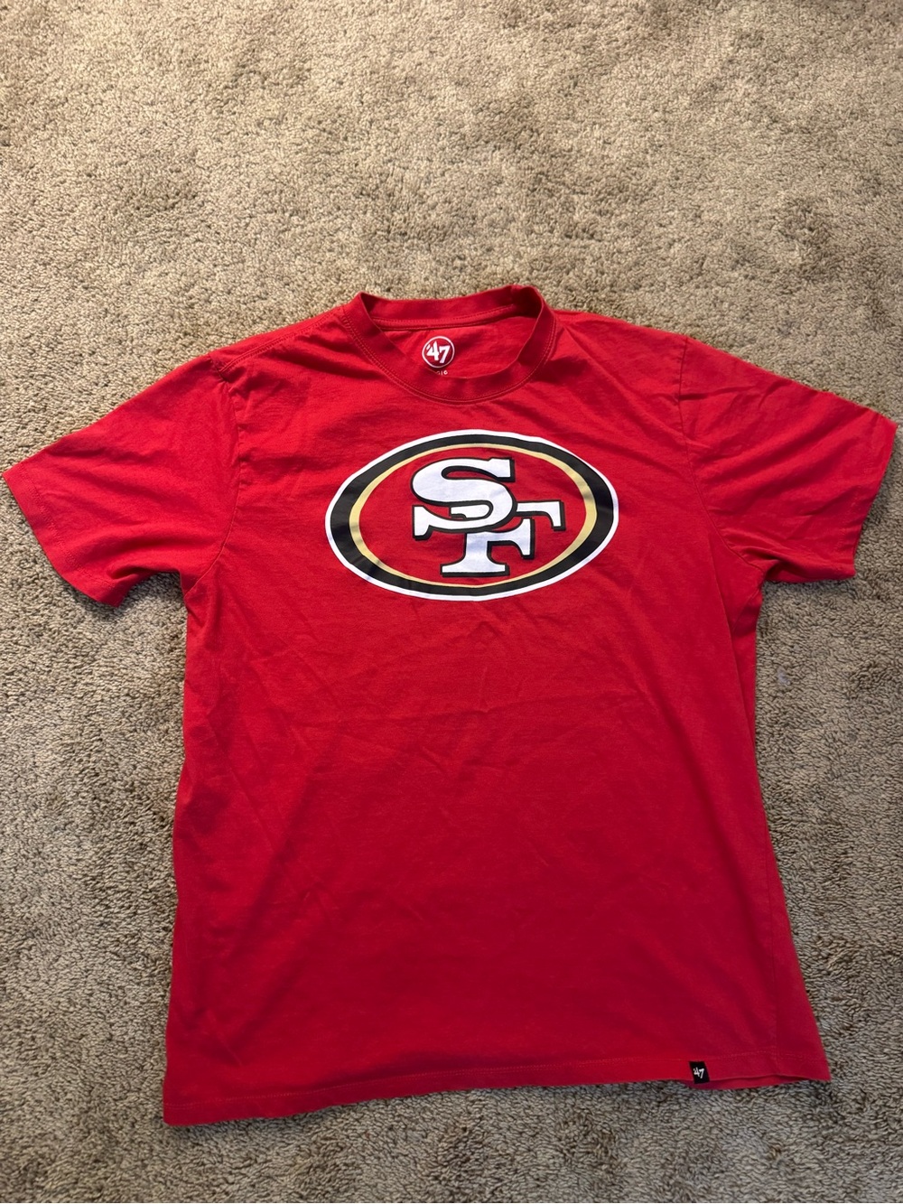 47 Brand San Francisco 49ers Red Short Sleeve Tee with Team Logo